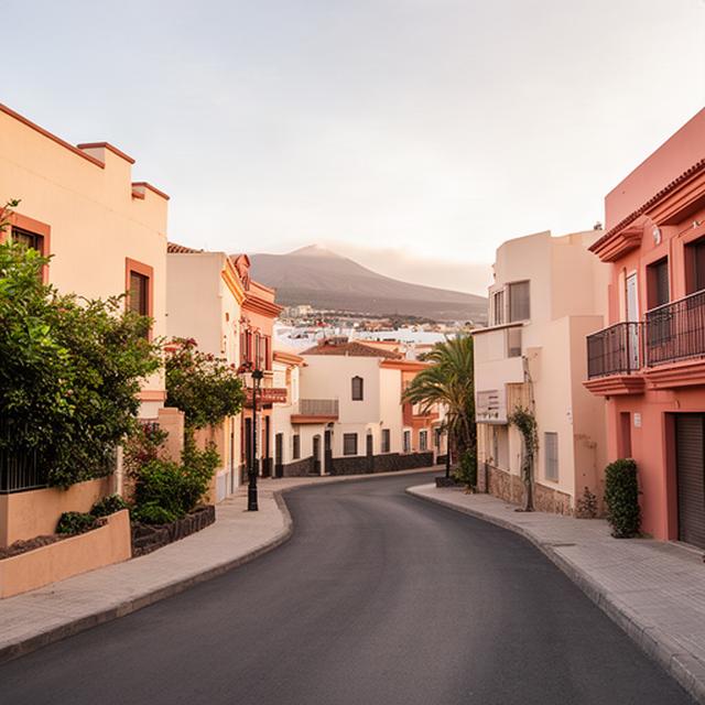 Calle tranquila de Güímar, Tenerife, con edificios bajos y luz natural de la tarde